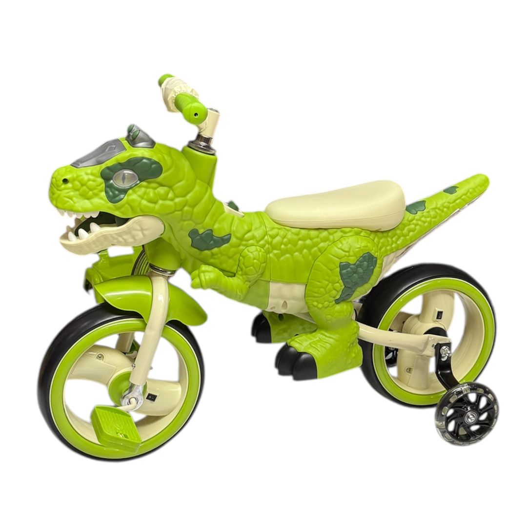 Tricicleta Jurassic T-Rex 2 in 1 | Tricileta si Bicicleta | Ochi LED | Urlet T-Rex | Roti Detasabile Fosforescente | EVA Silentioase | 2-8 Ani 35kg