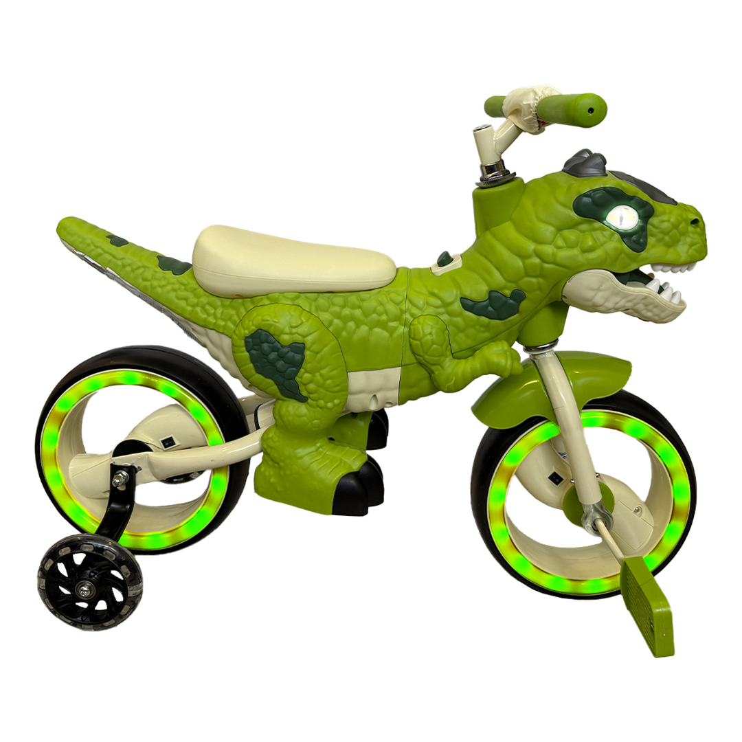 Tricicleta Jurassic T-Rex 2 in 1 | Tricileta si Bicicleta | Ochi LED | Urlet T-Rex | Roti Detasabile Fosforescente | EVA Silentioase | 2-8 Ani 35kg